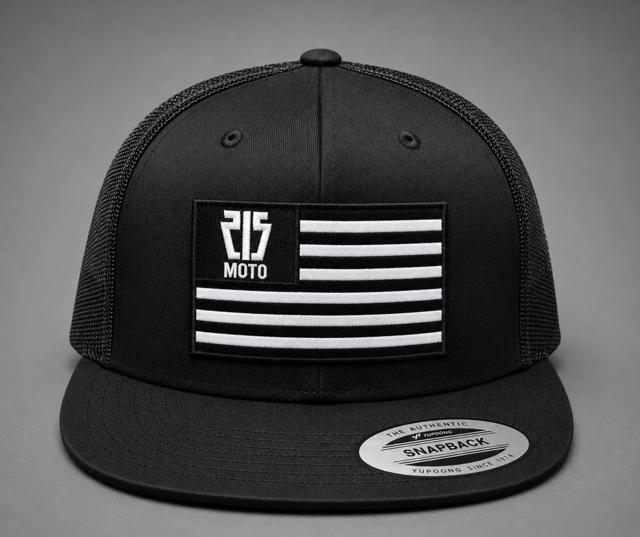 Embroidered Flag Logo snapback Trucker Hat